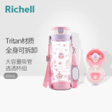 利其尔（Richell）儿童水杯宝宝学饮杯儿童吸管杯婴儿水杯带手柄防漏喝水喝奶杯透透 甜点水杯 450ml 吸管+畅饮双杯盖