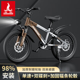 凤凰（Phoenix）儿童自行车6-15岁男孩女孩中大童山地车变速学生车小学生自行车 幻影银棕色- 单速辐条轮 无后座 22寸(适合140-160cm)