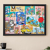 聪派拼图相框空框70x50cm裱框1000片木质框架挂墙装饰家居装饰 黑色