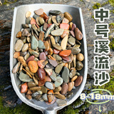 涵酷原生缸溪流沙造景底沙天然溪流石南美缸雷龙鱼水草装饰河沙川藏砂 中号溪流沙5斤【8-18毫米】