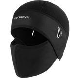 洛克兄弟（ROCKBROS）保暖面罩男女防风围脖面巾魔术头巾秋冬户外护脸骑行装备 全包加绒面罩-黑色 带眼镜孔