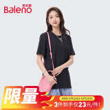 班尼路（Baleno）圆领纯色薄款透气宽松情侣百搭体恤88902284 00A纯黑 M