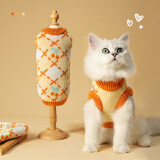 华元宠具（hoopet）猫咪衣服防掉毛秋冬无袖毛衣狗狗衣服冬季保暖宠物德文猫两脚衣 【猫狗通用】两脚无袖保暖黄毛衣 XL：胸围49cm（建议10-14斤）