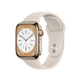 Apple/苹果 Watch Series 8 智能手表GPS+蜂窝款41毫米金色不锈钢表壳星光色运动型表带 S8 MNJD3CH/A