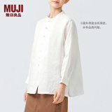 无印良品（MUJI）女式 麻盘扣衬衫 新中式女士汉麻衬衣外套内搭长袖上衣 白色 M  160/84A