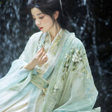 十三余小豆蔻儿[文竹清音]春日渐变双层大袖衫直裾绣花清冷汉服女 腰封 现货 M