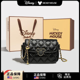 迪士尼（Disney）米奇菱格链条包女包女士小香风菱格包单肩斜挎闺蜜生日礼物女生 米奇链条包 黑色+精美礼盒包装