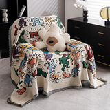 心楠沙发垫巾2024新款芝华仕沙发套罩单人一整张全盖防滑垫盖布沙发毯 美式涂鸦【手感舒柔|可水洗棉】 180cm*130cm