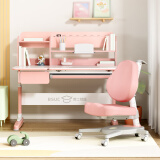 博士有成（BSUC） 儿童学习桌套装写字桌椅家用小学生书桌可升降调节电脑桌学生桌 公益新秀1.2米+801粉色套装
