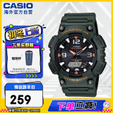 卡西欧（CASIO）大众指针系列 太阳能防水数字双显运动休闲男表 AQ-S810W-3AVDF