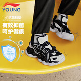 李宁（LI-NING）李宁童鞋儿童运动鞋男女大童轻质回弹大logo休闲鞋36YKCQ198-21
