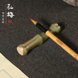 【全网低价】弘梅 竹节毛笔笔架 陶瓷可爱创意笔山笔搁二节 文房四宝书法国画压纸镇尺镇纸
