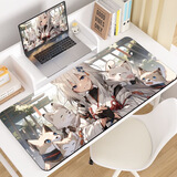 聚盈丰 鼠标垫大号桌垫笔记本键盘垫电脑办公锁边可爱卡通电竞包边游戏桌垫800*300*2mm 萌宠小白