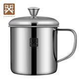 金钥匙316不锈钢水杯办公室口杯泡茶杯带手柄成人款带盖GK-KB120-G316