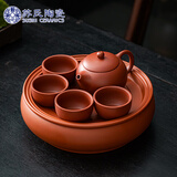 苏氏陶瓷紫砂西施壶4杯配紫砂蓄水茶盘功夫茶具便捷茶具套装