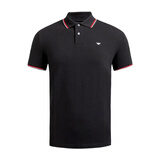 阿玛尼男装新款短袖POLO衫男士T恤棉质经典鹰标logo 黑色（8N1FB3） XL （160-180斤）仅供参考