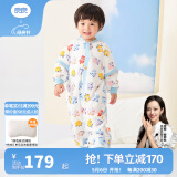 良良（liangliang）婴儿睡袋夏季空调房防踢被宝宝纯棉可拆袖儿童睡袋 拼图蓝·秋冬款【适合15-20℃】 XL（建议身高90-105cm）