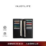 INJOYLIFE男士钱包真皮新款大容量多卡位皮夹超薄款钱夹 黑色