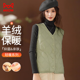猫人马甲女2025新款秋冬纯色百搭V领内胆保暖加厚羊绒马甲外套女冬