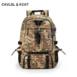 CavlslKcat背包男大容量旅行双肩包休闲帆布登山包旅游长途出差多功能行李包 迷彩60L【品质保证 质保一年】 带鞋仓可扩容（送密码锁）