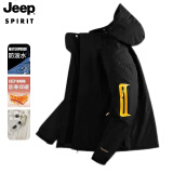 JEEP SPIRIT吉普 夹克男棉衣情侣秋冬三合一加厚两件套防风防水保暖棉服外套 522/单层女黑色 L