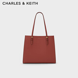 CHARLES&KEITH质感纯色大容量手提包托特包包女包女士生日礼物CK2-30781650-6 Brick砖色 XL