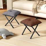 升哥办公室午休脚凳沙发垫脚凳可折叠踩脚凳午睡放脚神器工位下搁脚凳 【大号】灰/麻布款加粗支架