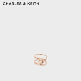 CHARLES&KEITH CK5-31470086女士无畏之翼双层细金属开口戒指 Rose Gold玫瑰金色