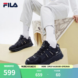 FILA 斐乐TREK满天星老爹鞋男鞋新款休闲鞋时尚复古运动鞋跑鞋 F12M211129FCB-鱼子灰/黑 41