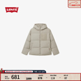 Levi's李维斯24秋冬新款情侣同款户外防寒保暖休闲连帽羽绒服外套 卡其色 XL