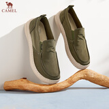 骆驼一脚蹬男鞋透气徒步休闲帆布鞋男软底套脚懒人鞋爸爸开车 G13S391065绿色 43