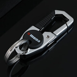 欧美达男女士腰挂汽车钥匙扣家用创意锁匙扣个性双环钥匙链高档金属挂件 黑色