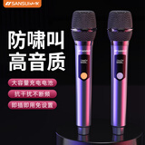 山水（SANSUI）无线麦克风广场舞会议主持直播K歌户外手持便携演出家庭ktv唱歌万能通用专业级U段充电话筒 专业版双麦【演出级话筒】一拖二 真U段无线充电