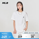 MLB短袖男女情侣T恤运动休闲简约纯色圆领百搭t恤3ATSB0243-50IVS-S