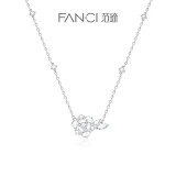 Fanci范琦 玫瑰之约银项链女玫瑰花吊坠生日礼物送女友
