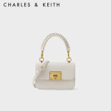 CHARLES&KEITH复古编织拎手提包斜挎包单肩包包女包生日520礼物CK2-50781528 Ivory象牙色 S