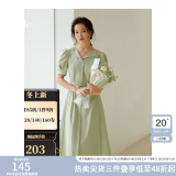 FANSILANEN夏季正式场合法式职业连衣裙女夏新款气质收腰面试裙子通勤连衣裙 嫩绿色 M