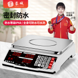 蓉城（RONGCHENG） 30kg计价电子秤台秤商用称重充电防水电子称克秤厨房秤 304不锈钢盘红字 30kg 10g