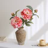 花点馨意牡丹花仿真花束中式客厅桌面高档假花装饰绢花摆件 浅粉色1支4748