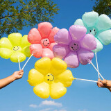 佳妍生日场景布置户外手持花朵气球儿童周岁生日派对布置拍照道具5个
