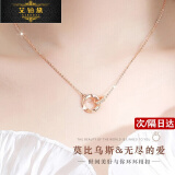 艾铂黛莫比乌斯双环项链女饰品母亲节520情人节生日礼物送女友老婆刻字 本地仓-莫比乌斯双环项链