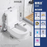 星雨洁 台式蹲便器 坐便器马桶改蹲坑免砌台安装陶瓷水箱一体防臭大便器 300坑距带喷枪（自己安装）