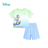 迪士尼儿童短袖套装T恤短裤2件套 男童唐老鸭渐变蓝绿ZD2DT052 5岁/身高120cm