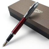 英雄（HERO）钢笔 382PLUS升级款商务办公铱金男女时尚书写墨水笔 银帽 红色 JD 