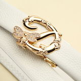 鳄鱼恤新年礼物女士自动扣皮带时尚头层牛皮西装腰带女生日