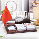 汇星文具2026年木质高档台历架桌面商务定制 老板办公桌摆件记事本笔筒名片盒 简约中国风礼品日历LOGO广告 HX-9031台历架（送2026台历）台历随机发货