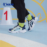 乔丹男大童跑步鞋儿童春秋季密网运动鞋子抽绳童鞋 沉静蓝/牧舟蓝41