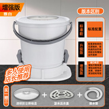 速野 宿舍甩干桶手动免电学生宿舍脱水机手动迷你手拉式家用单甩单脱脚踩式小型 【6代】雅白+降噪盖+沥水