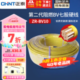 正泰（CHNT）电线电缆 阻燃ZR-BV10平方 黄色多芯零线 国标铜芯硬线 100米 