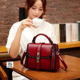 VQGT小包包斜挎包女邮差包新款时尚七夕百搭复古单肩手提包女士马鞍包 复古红